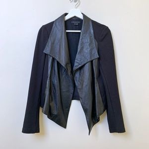 Theory Leather and Jersey Blazer